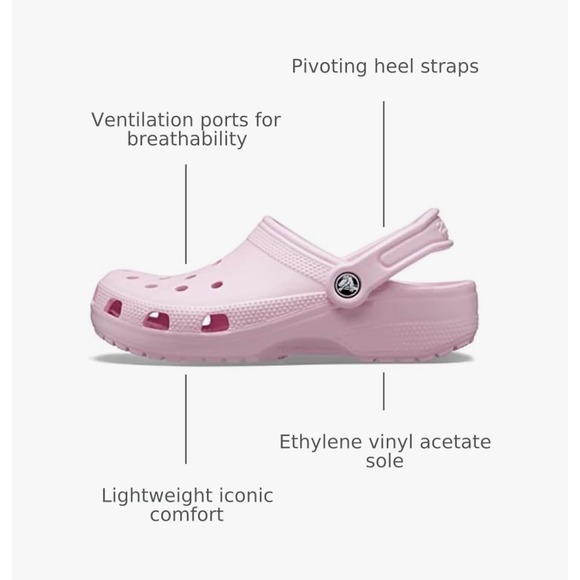 Crocs Classic Clog Pink Comfort Slip On Casual Shoes Sandals M10/W12 - Picture 6 of 6
